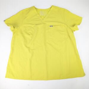 FIGS Women's 3XL Caterina Scrub Top - Citrine Yellow
